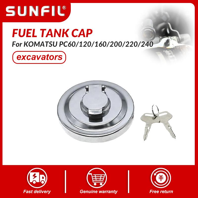 Stainless Steel Diesel Fuel Tank Cap For KOMATSU PC60/120/160/200/220/240 Excavator Accessories