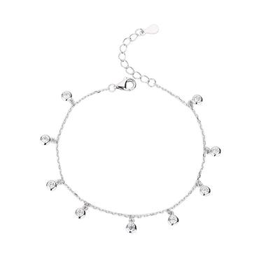 S925 Sterling Silver Korean Style Diamond Zircon Tassel Bracelet Niche Design Simple Style Bracelet