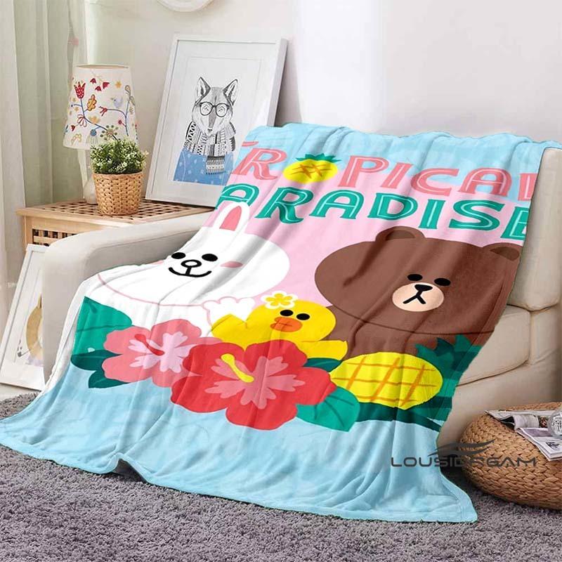 

Cute BROWN FRIENDS BlanketPerfect for use on sofas beds in cars living rooms and bedrooms A wonderful gift for children 75x100cm