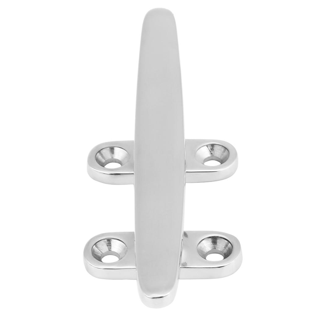 Boat Cleats, Marine Grade Rope Cleat Stainless Steel Boat Cleats Flat Top Base Low Trimline Cleat for Docks, Decks, Kayaks, Marine, Silver 4.9x1.8 In