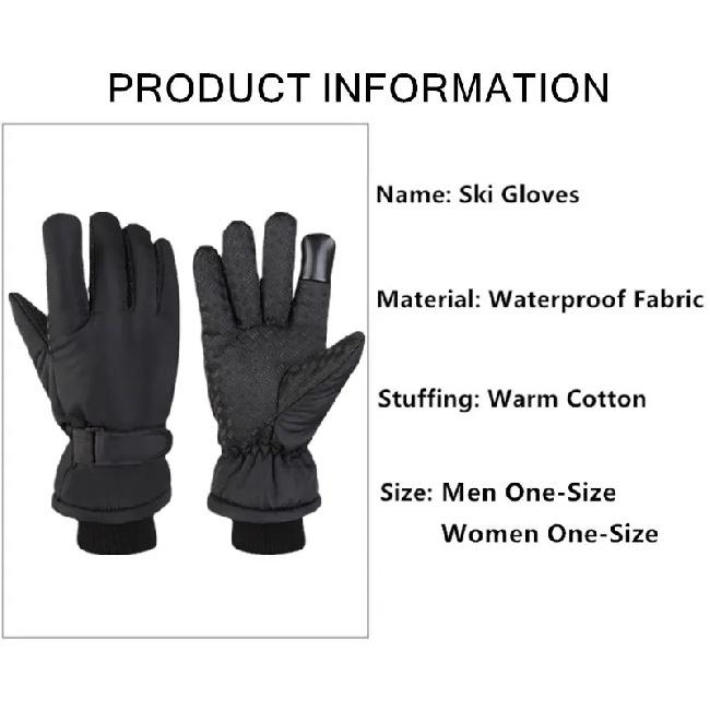 Men Winter Ski Gloves Waterproof Windproof Outdoor Sport Cycling Bike Bicycle Motorcycle Hiking Camping Hand Warm Gloves