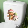 Cartoon Simulation Gingerbread Man and Snowman Bathroom Toilet Decoration Stickers