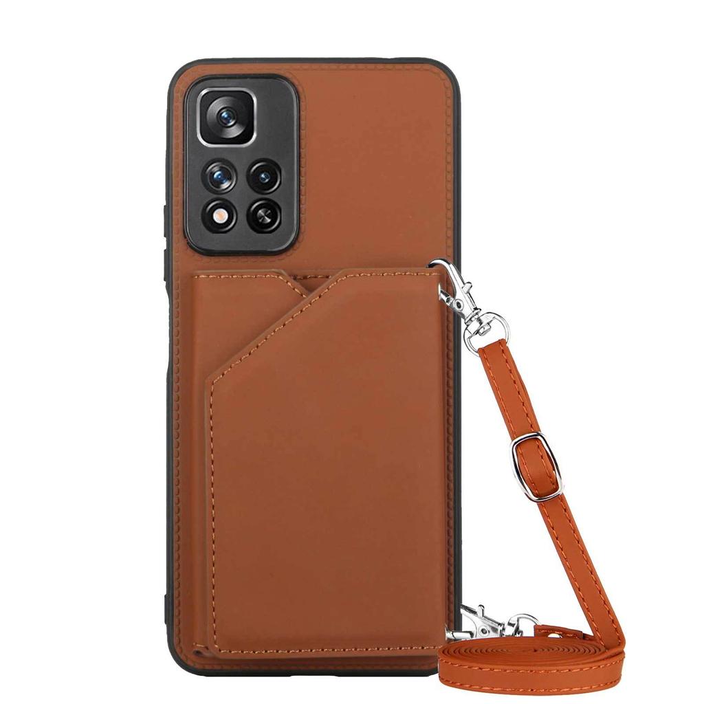 Geschikt voor Samsung S23ultra Huidgevoel Kaart Portemonnee Mobiele Telefoonhoesje S23plus Lanyard Meerdere Kaarten Leerhoesje S23 Mode Kaart Portemonnee