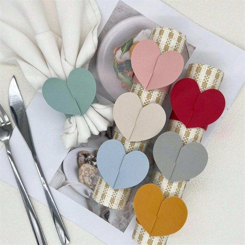 1pc Leather Heart napkins,European Style Plates,hotel Restaurant Tables,napkins,organization and Storage Rings,buckles