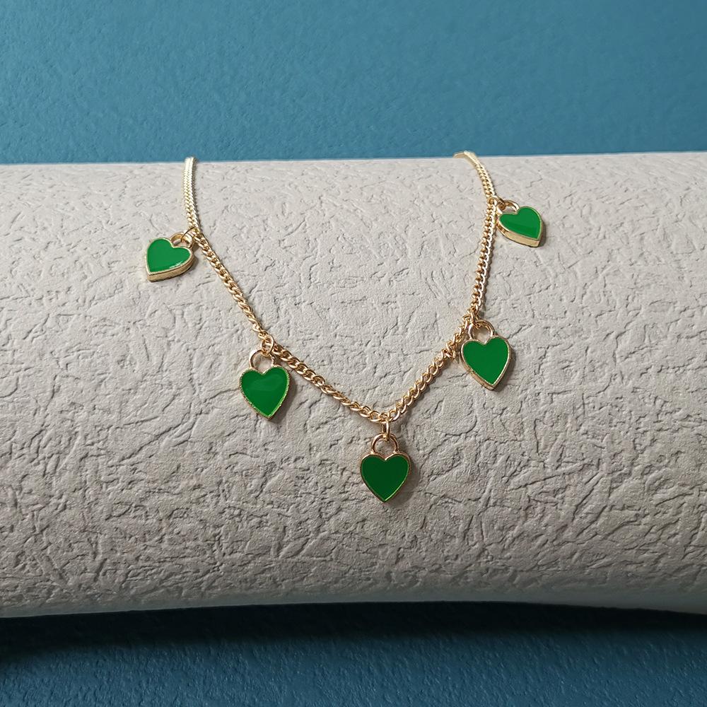 

Heart Pink Unique Pendant Necklace For Women Distinctive Alloy Jewelry Perfect Gifts For Green