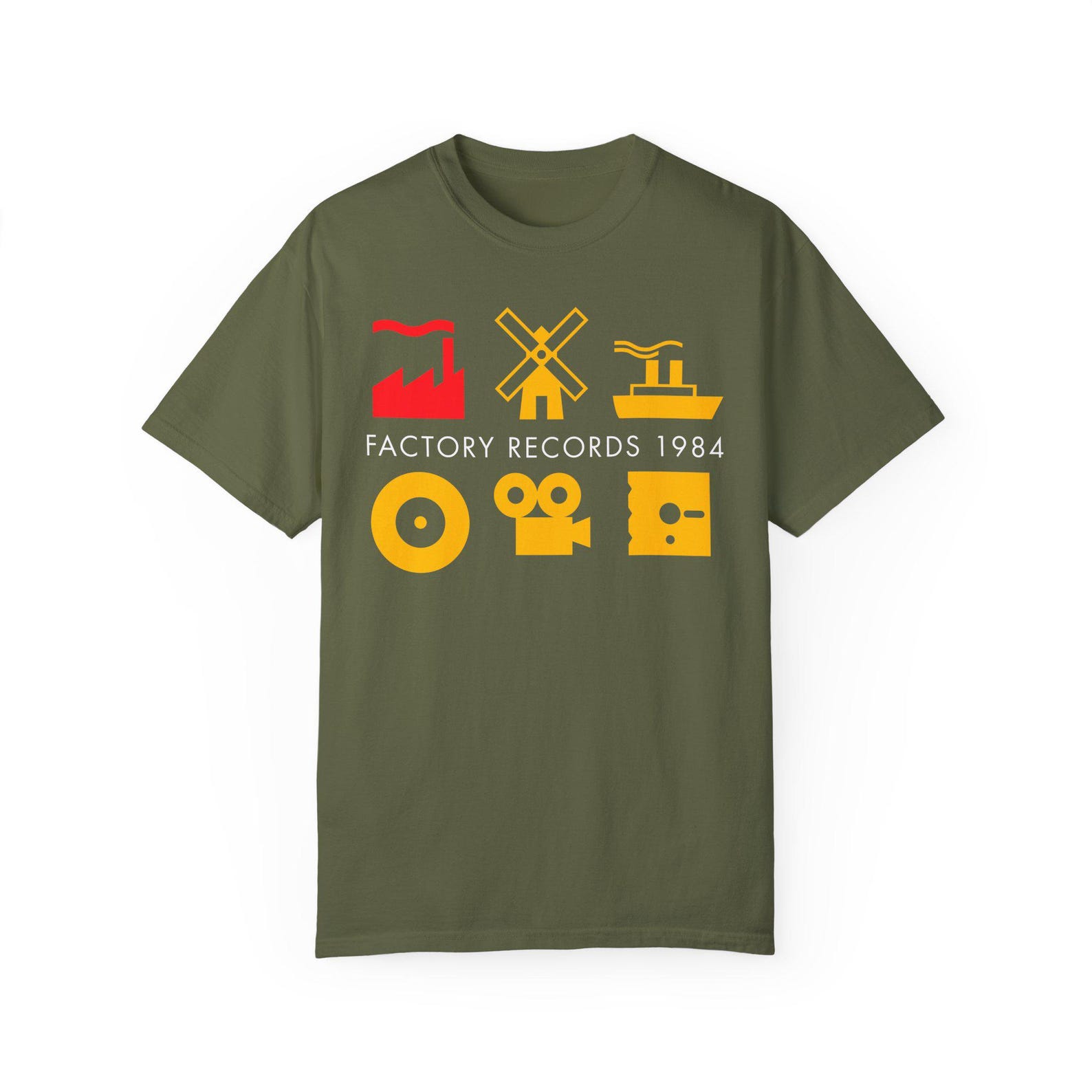Factory Records T shirt/Factory Records/Record label T shirt/Music T shirt/Music Gift/Joy Division/New Order/Hacienda nightclub/music merch S