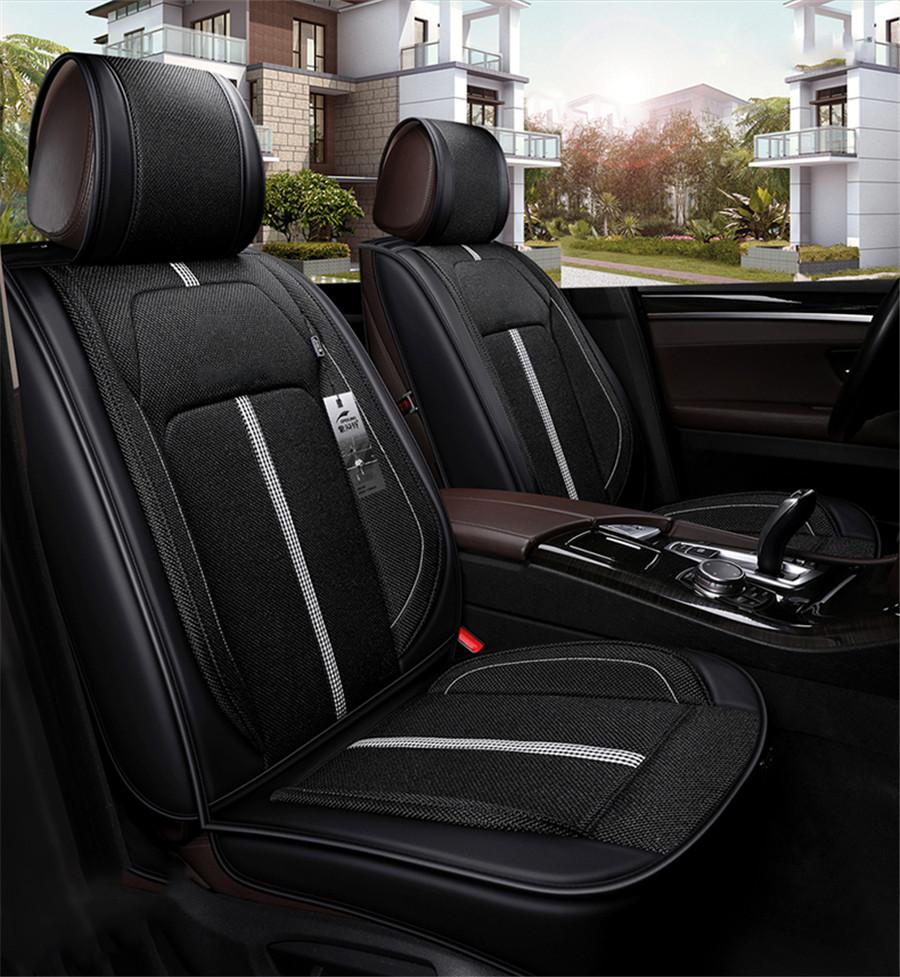 Black Car Seat Cover 5 seats Universal Seat Cushion Breathable For Sedan SUV