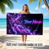Neon Colorful Theme Soft Beach Towel Personalized Custom Name Text Towel Portable for Beach Pool Travel