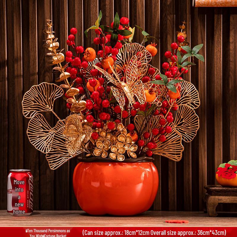 Housewarming Fortune Fruit Bucket Ornament Set - New Home Ceremony Essentials Complete