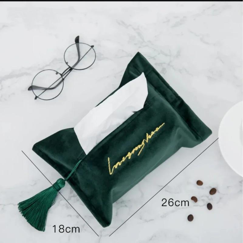 Taschentuchbox Set Samt Papier Schublade Auto Wohnen Essen Aufbewahrungstasche Quaste Orientalisch Östlicher Stil MitOhne Worte Taschentuchhülle