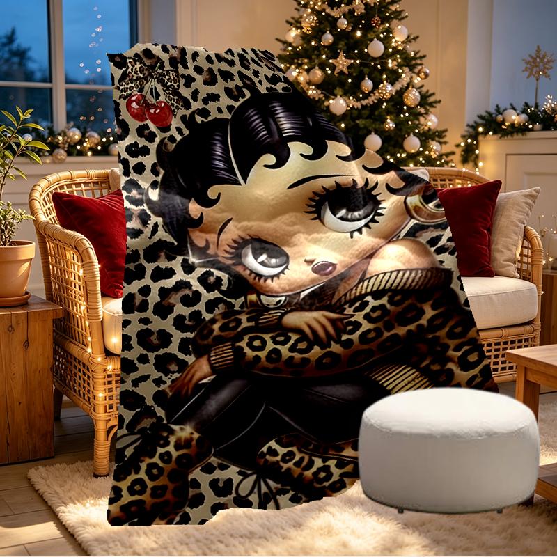 Betty Boop Print Blanket - Soft & Comfortable, for Bedroom, Travel, Sofa, Home Decoration - Birthday Christmas Gift for Friend