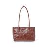 Women's Handbag Large Capacity Genuine Leather Tote Bag Retro Shoulder Tree Cream Vegetable Tanned Cowhide