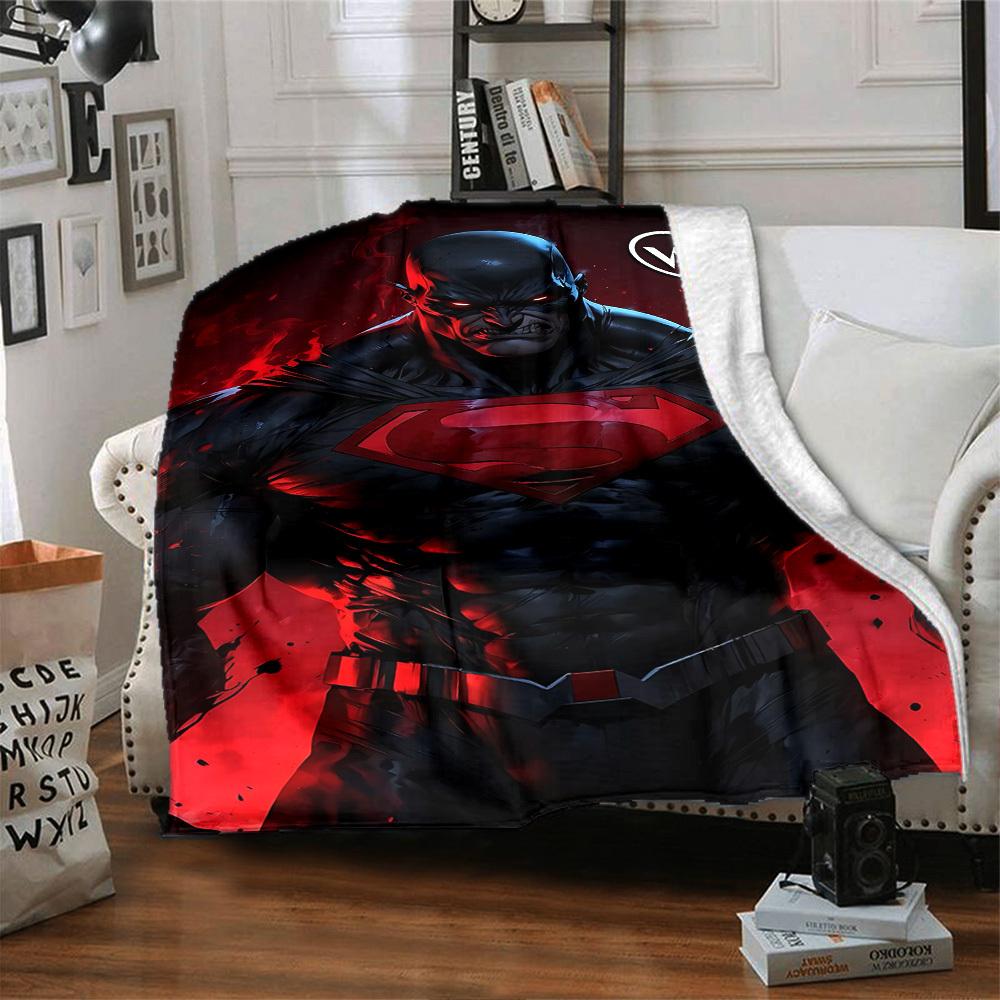 1pc Superman black Flannel Blanket Soft Warm Throw for Home, Office, Travel, All-Season Cozy Bedding Gift L1389