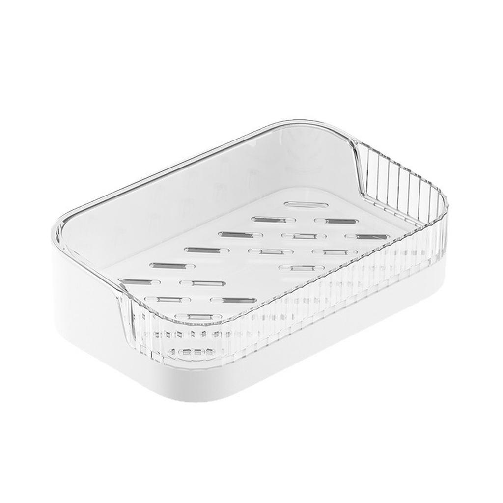 Wall Mounted Soap Dish Holder No Drilling Bathroom Shower Soap Tray Rack with Drainage Storage Shelf for Home Kitchen