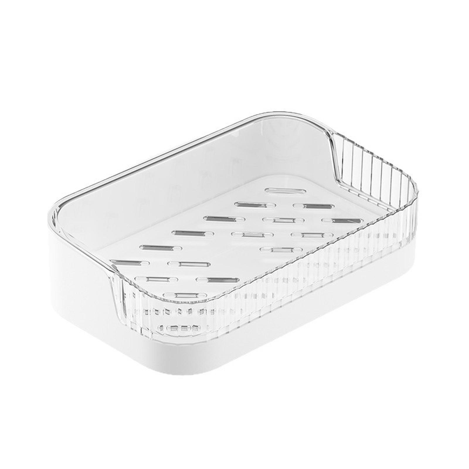

Wall Mounted Soap Dish Holder No Drilling Bathroom Shower Soap Tray Rack with Drainage Storage Shelf for Home Kitchen one size білий