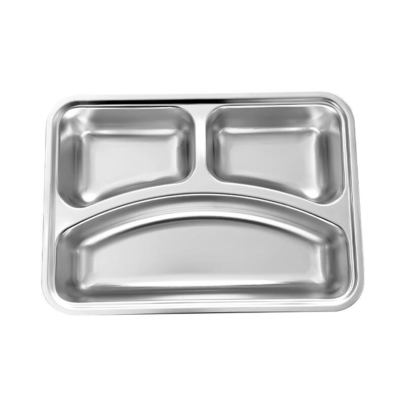 Ji Wang Gu 201 Stainless Steel Deep 3-Compartment Meal Tray