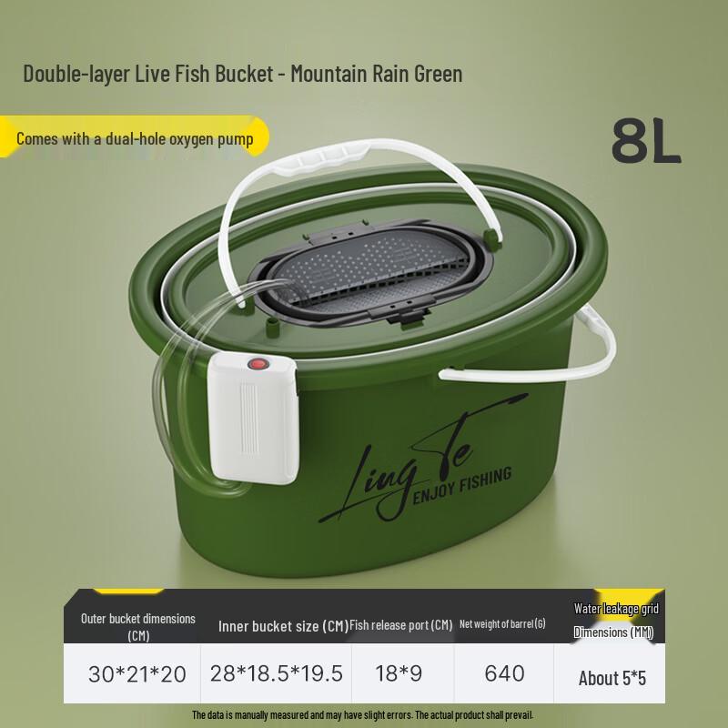

Brangdy Portable Live Fish Fishing Bucket 8L