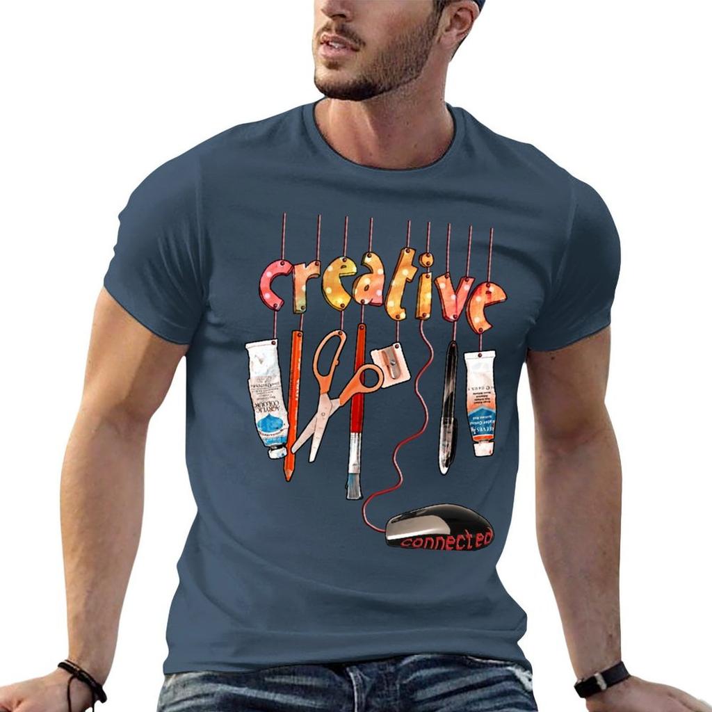 Connected Creative Tshirt Novelty Print Casual Tee Shirt