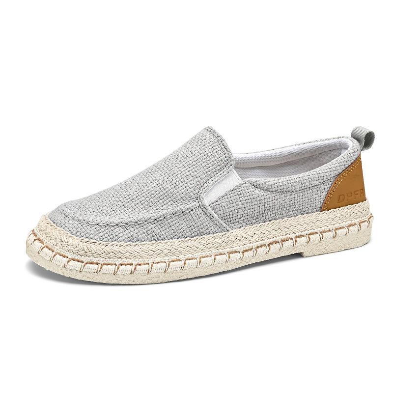 Linen shoes men's 2025 new summer breathable casual one-pedal lazy shoes thin street men's trendy shoes