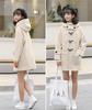 JINZUOMA Chesterfield Duffle Hooded Solid Popular for and Everyday and Beige Size Women's Coat, Jacket, Coat, Coat, Coat, Autumn/Winter, Fashionable,
