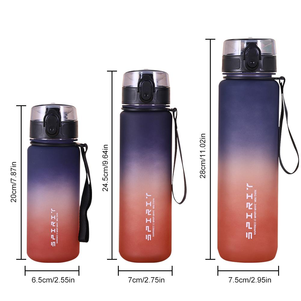 Frosted Water Bottle with Handle Fitness Sports Water Bottle Large Capacity Gradient Water Cup for Fitness Gym Outdoor Sports