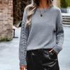 2026 New Women's Round Neck Sweater, Casual Long Sleeve Knit Top for Autumn Winter Daily Wear