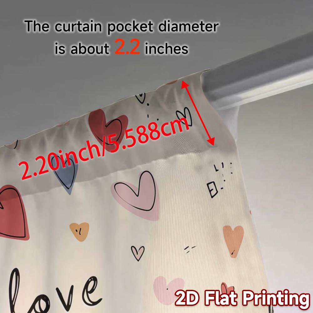 2D Flat Printing  JIT 2pcs   Curtains (Without Rod) Heartfelt Curtains Popular Curtains&Drapes Yarn Curtains Art Deco Festive