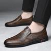 Leather Shoes Men's Genuine Leather Hole Shoes Summer Soft-soled Breathable Lazy Beanie Shoes