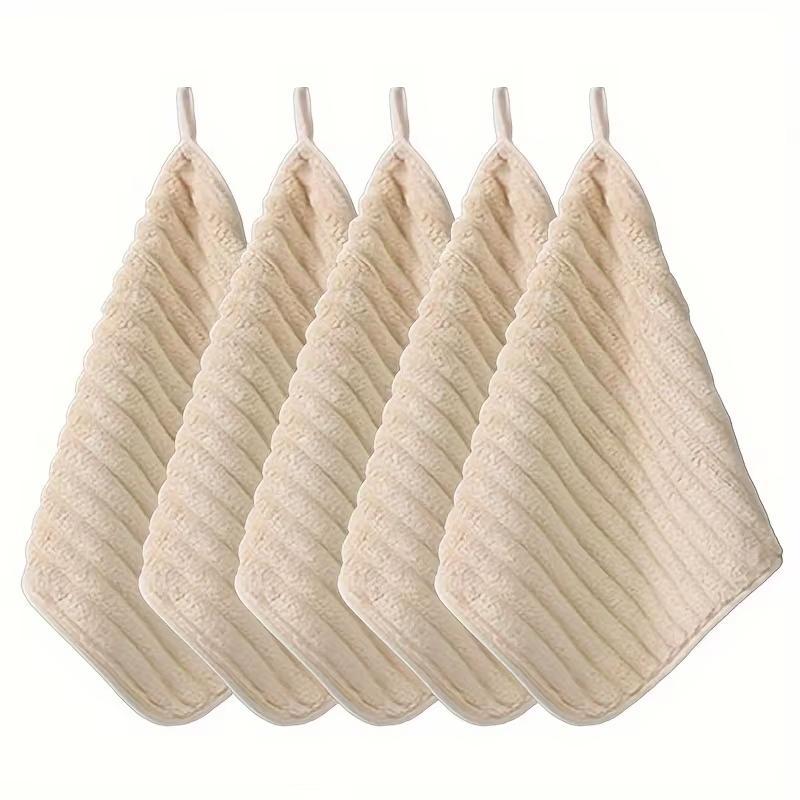 

5-Piece Premium Soft Highly Absorbent Hand Towel Set - 11.8*11.8 inch Fast Drying Washcloths for Home Use & Daily Essentials 5pcs бежевый