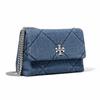 Tory Burch Kira Diamond Quilted Design Denim Shoulder Bag Small Women bags Blue 178637-401