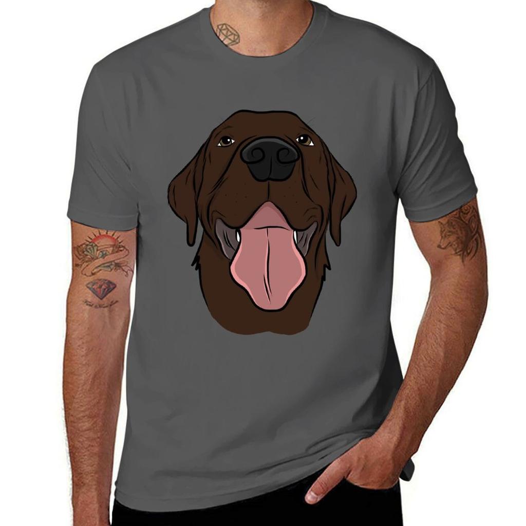Happy Chocolate Lab TShirt Plus Size Outdoor Casual Top