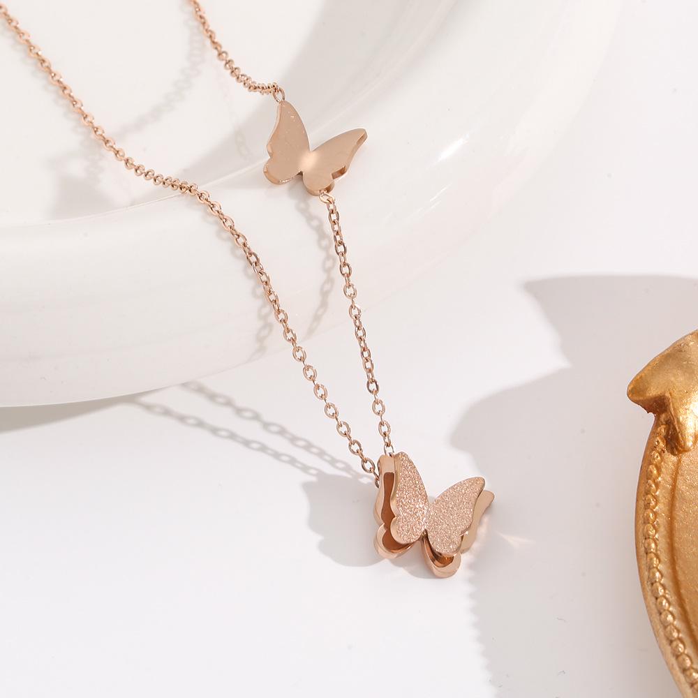 Elegant 18K Plated Titanium Steel Cross Necklace for Women - Light Luxury Clavicle Chain That Resists Fading