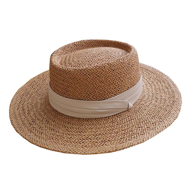Summer Hat Women's Tide Hand-woven British Concave Hat Shading Holiday Beach Big Edge Sun Straw Hat