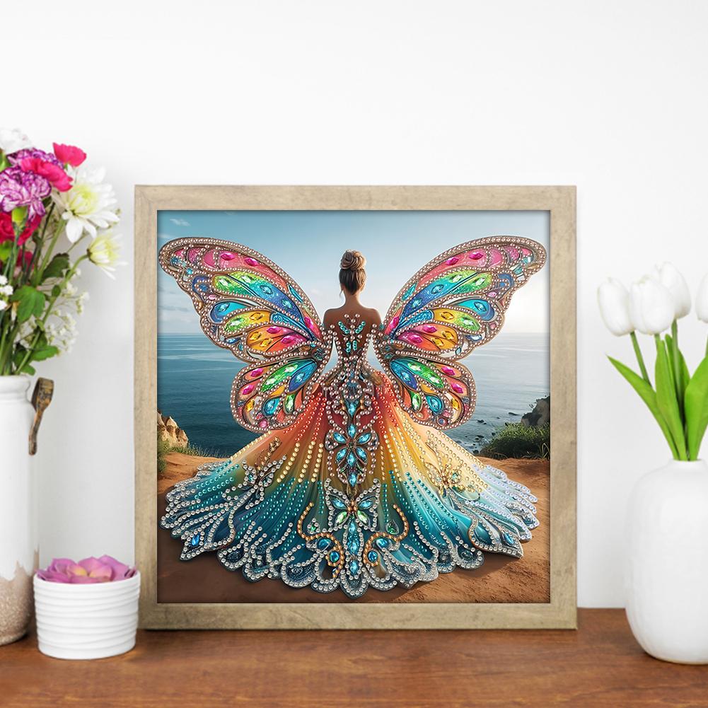 Kit di pittura a diamante 5D fai da te parziale a forma speciale, decorazione per ragazza, 30x30 cm