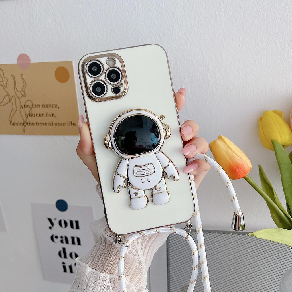Husa de telefon Lanyard Astronaut pentru Samsung S24 S23 S22 Ultra A15 A25 A35 A55 A14 A24 A34 A54 A13 A33 A53/Xiaomi 13T Poco X6 X5 F5 Pro Redmi A3 13C 12