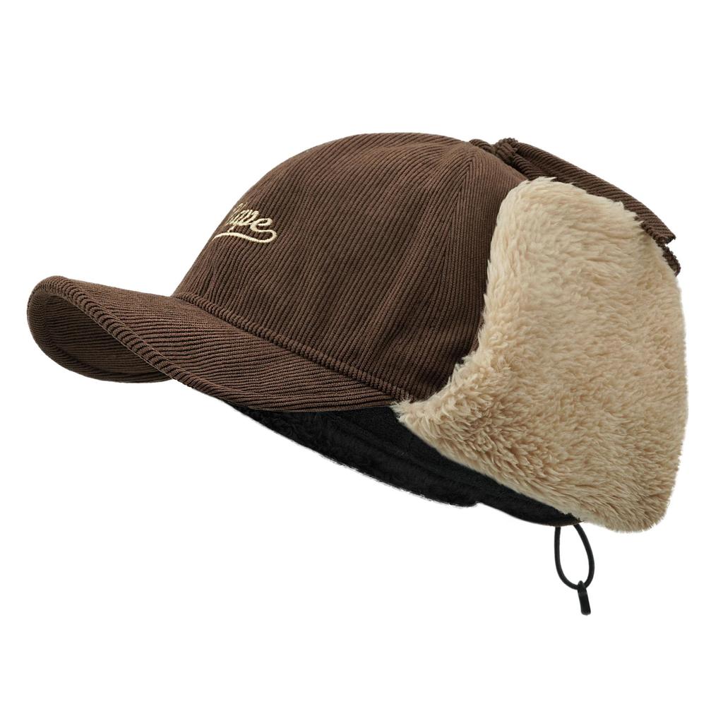 Clape Corduroy Cap with Warm and Retains Cold Perfect for Outdoor Fall and and Hiking Earflaps, Stylish, Weather, Activities, Winter, Skiing,