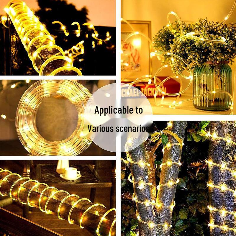 Waterproof LED Solar Copper Wire Christmas Lights - Outdoor Decorative Color Strip