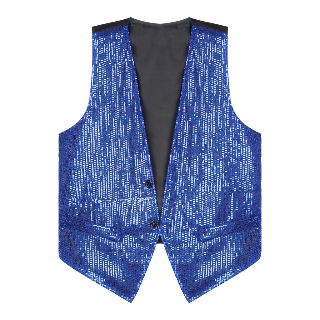 Gilet Con Paillettes Da Uomo, Slim Fit, Leggero, Invernale, Senza