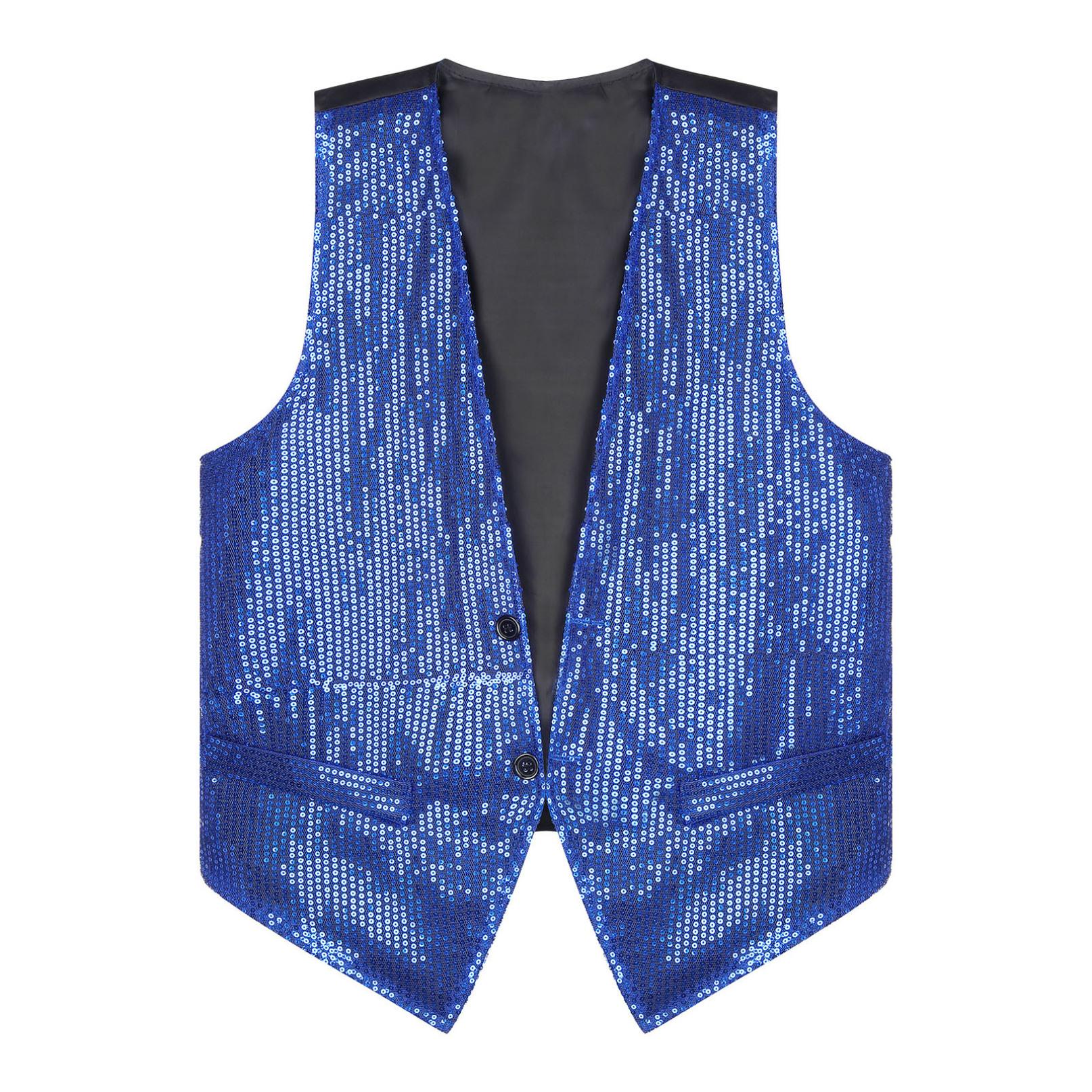 Gilet à Paillettes Sans Manches Pour Femme - Élégant Costume Disco Paillettes - Idéal Carnaval Et Fête à Thème