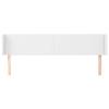 Exclusive House - Headboard with Ears White 163x16x78/88 Cm Faux Leather