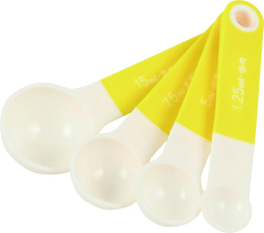 Delish Kitchen Pearl Metal Measuring Set of with Small Spoons, 4, Spoon, Yellow, CC-1819