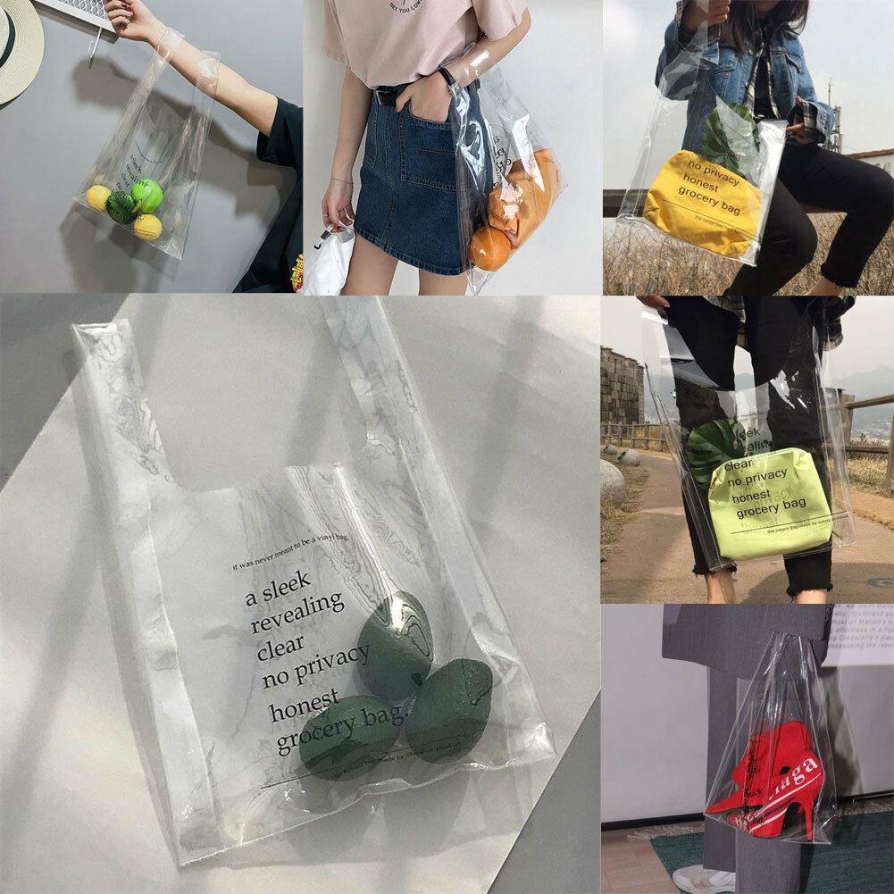 Stylish Us Large Clear Transparent Vinyl Plastic Shoulder Bag For Effortless Fashion