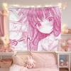 Anime Character Line Drawing Background Hanging Cloth Cute Girl Line Bedroom Decoration Wall Cloth Dormitory Decoration Cloth