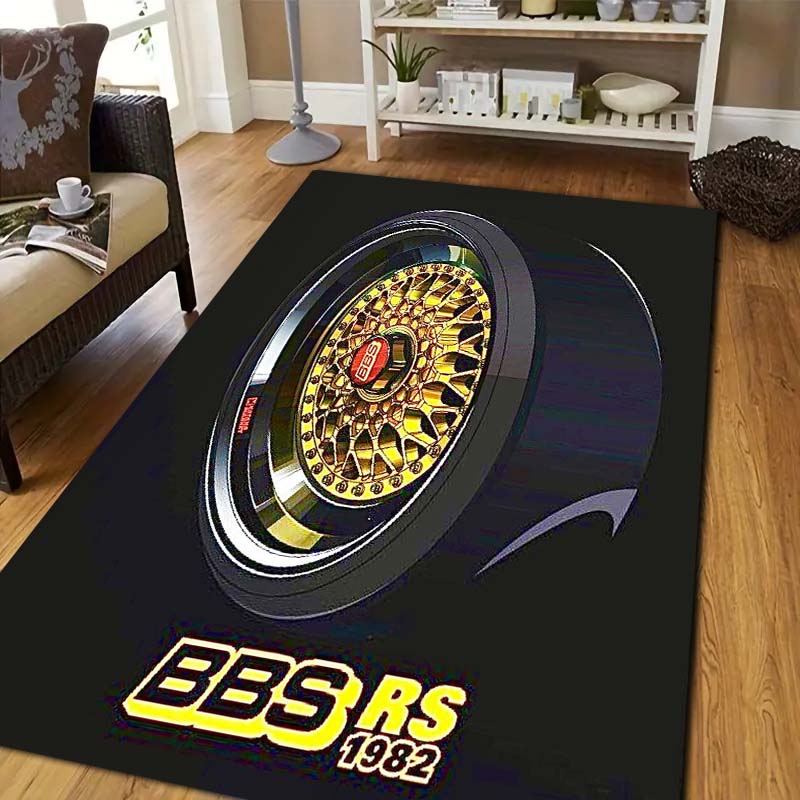 BBS Racing Mat Home Living Room Bedroom Decoration Kitchen Bathroom Anti Slip Entrance Carpet Balcony Flannel Floor Mat Gift
