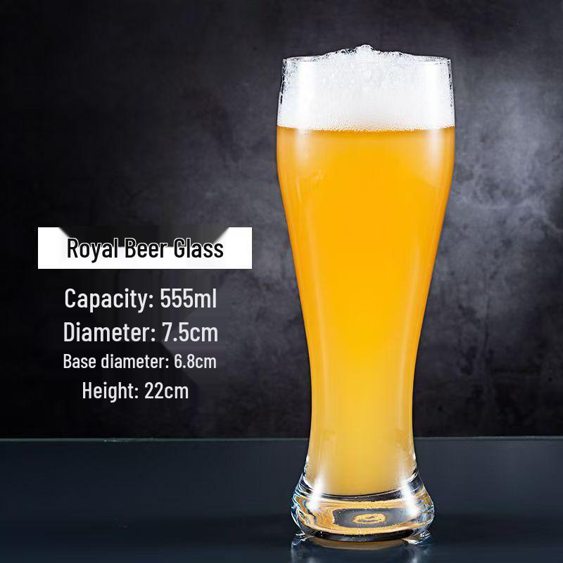 Large Capacity Waist-Slimming Crystal Beer Mug - Thickened Wheat Craft Glass for Household Use