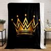 Golden Crown Design On Black Print Blanket Soft and Cozy Perfect for the Living Room Bed Sofa or a Nap,gift