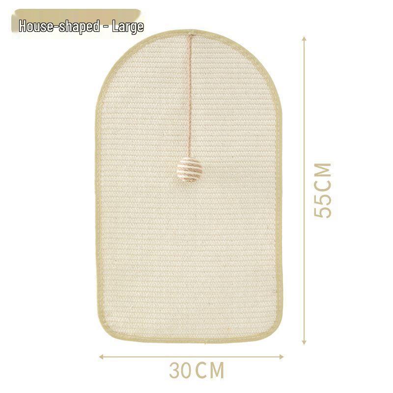 Extra-Large Sisal Wall-Mounted Cat Scratching Post - Wear-Resistant, No Flake, Protects Furniture, Includes Teaser Toy.
