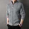 Men's Stand Up Collar Knit Sweater Autumn Spring Cardigan Tops Korean Slim Solid Color Sweatercoat Jacket