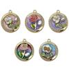 Monet Garden Oil Painting Pearl Pendant Keychain & Jewelry Set