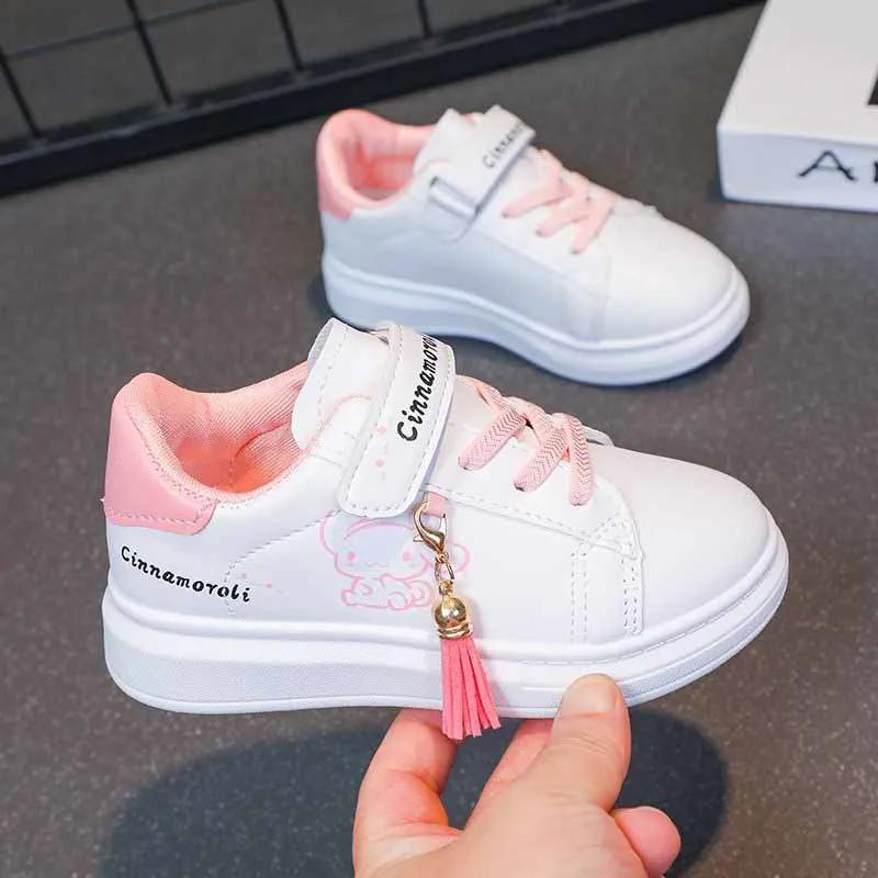 

Sanrio Girls s Fashion Cute Cartoon Cinnamoroll Casual Sports Shoes Kid s Lovely Tassels Anti-skid Sneakers Children Board Shoes 37